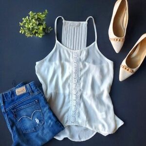 💍Soulmates Cream Flowy Tank Blouse